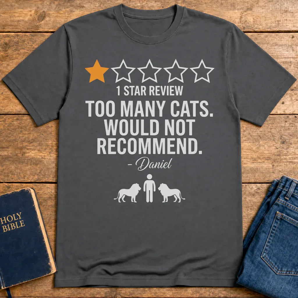Too Many Cats One-Star Review T-Shirt - Charcoal