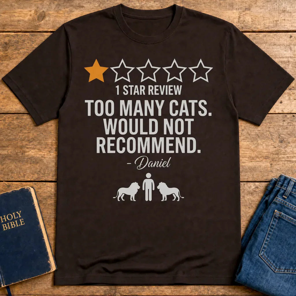 Too Many Cats One-Star Review T-Shirt - Dark Chocolate