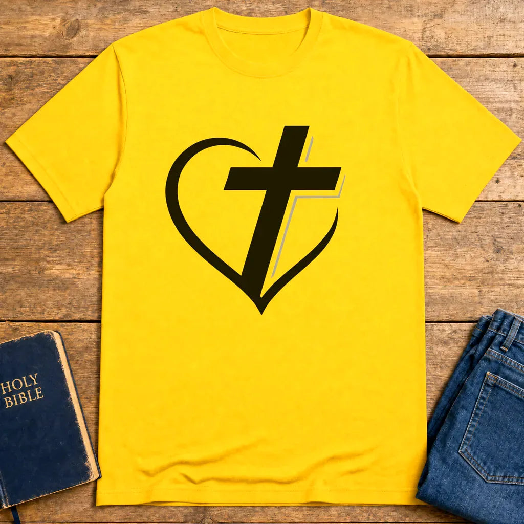 Heart and Cross Unity T-Shirt - Daisy