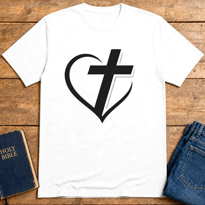 Heart and Cross Unity T-Shirt - White