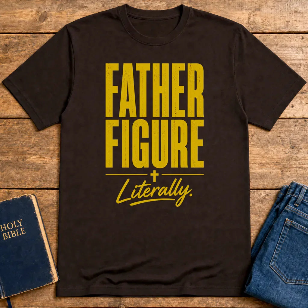 Father Figure Literally T-Shirt - Dark Chocolate