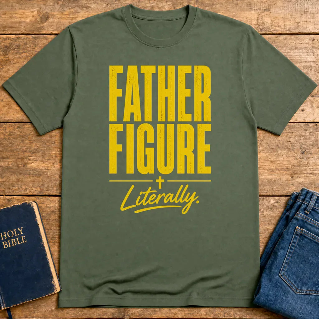 Father Figure Literally T-Shirt - Military Green