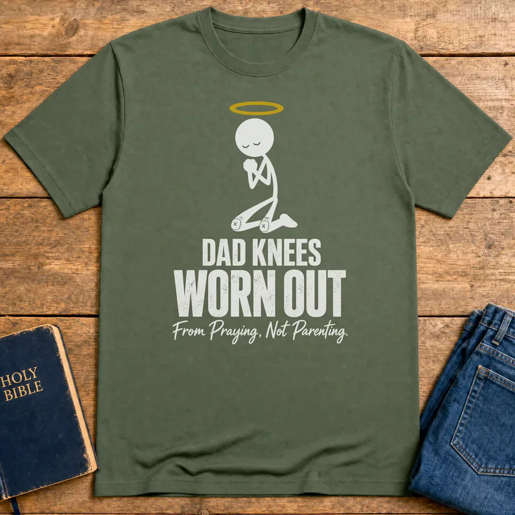 Dad Knees Worn Out T-Shirt - Military Green