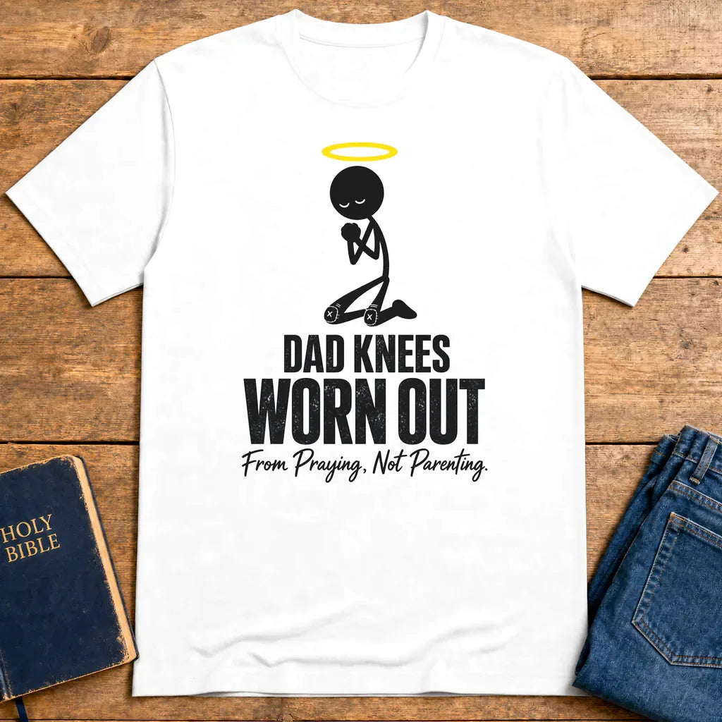 Dad Knees Worn Out T-Shirt - White