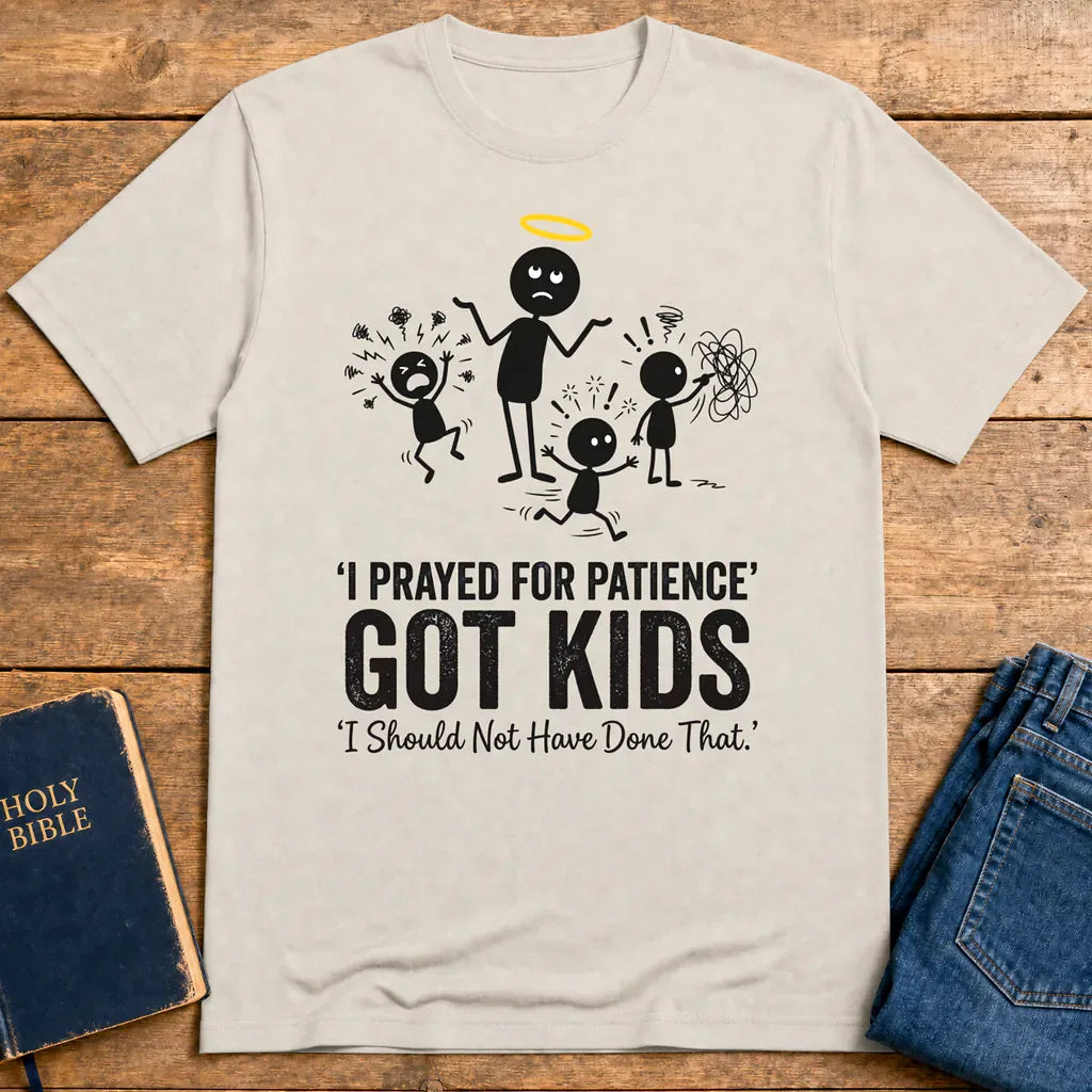 I Prayed for Patience Got Kids T-Shirt - Ice Grey