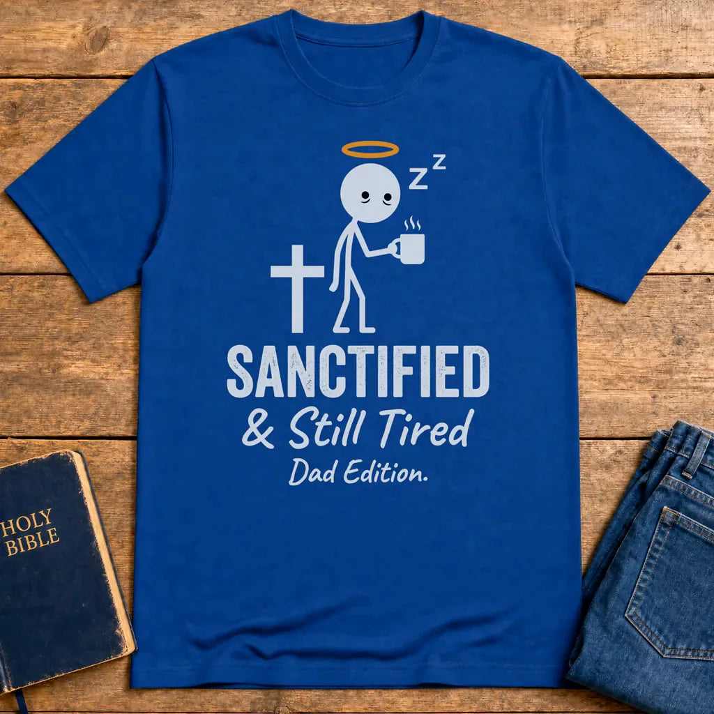 Sanctified & Still Tired Dad Edition T-Shirt - Royal
