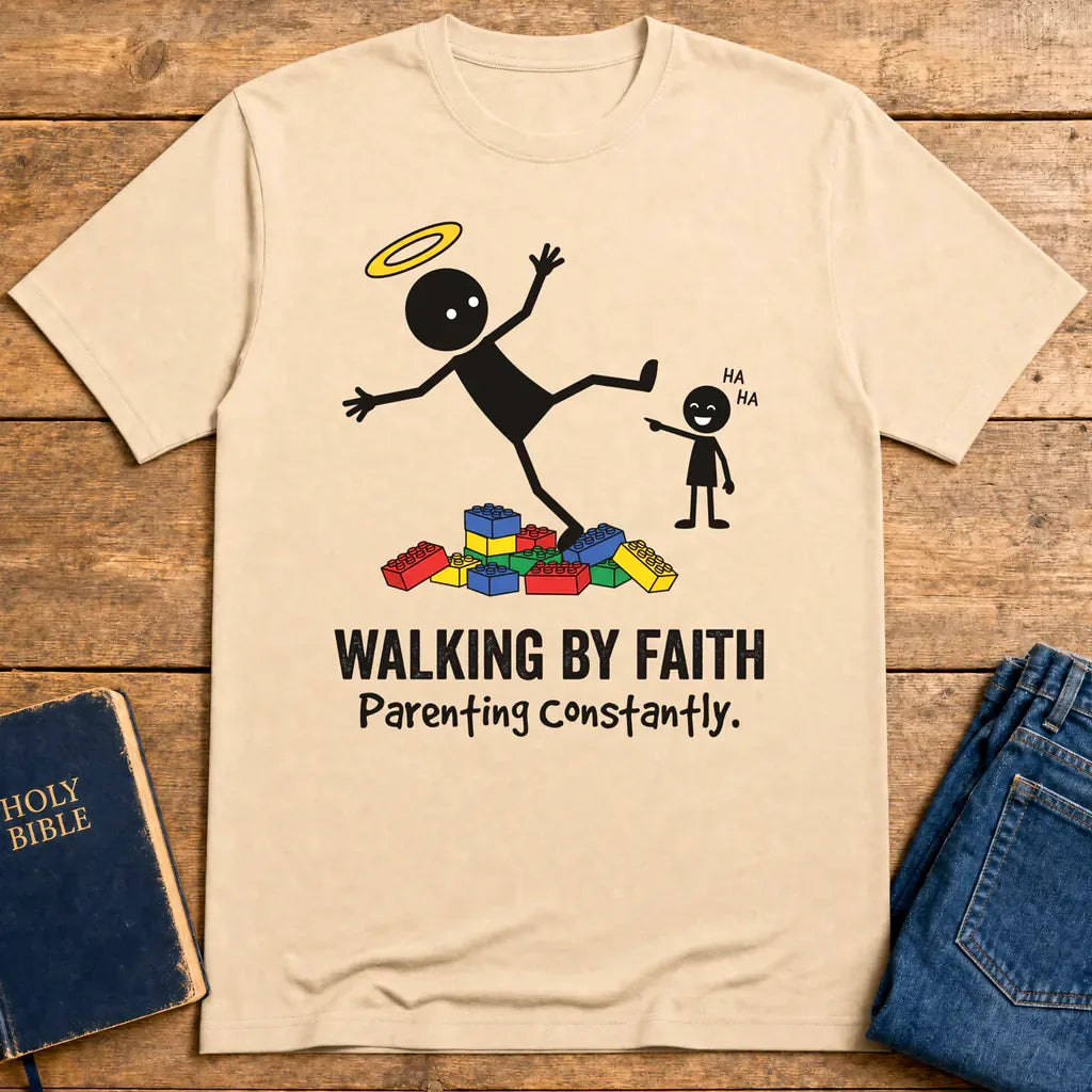 Walking by Faith Parenting T-Shirt - Natural