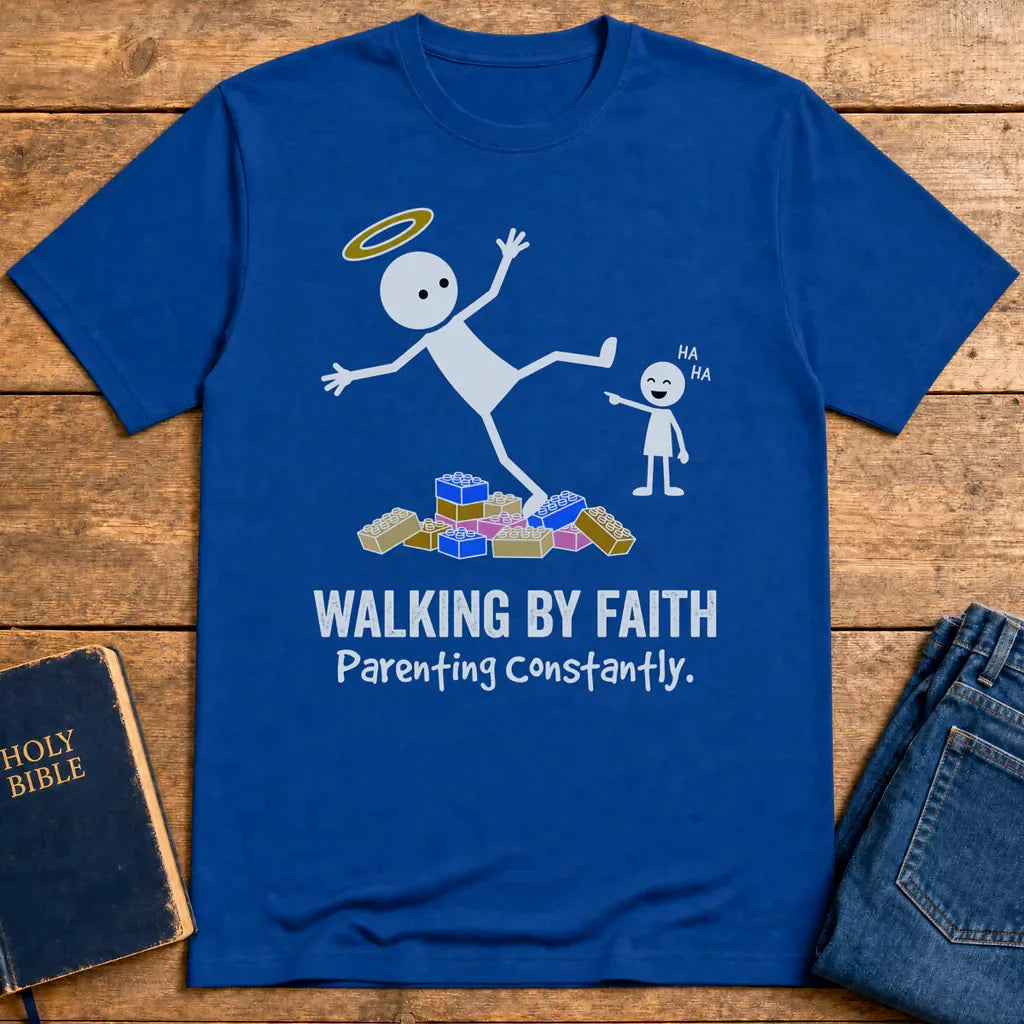 Walking by Faith Parenting T-Shirt - Royal