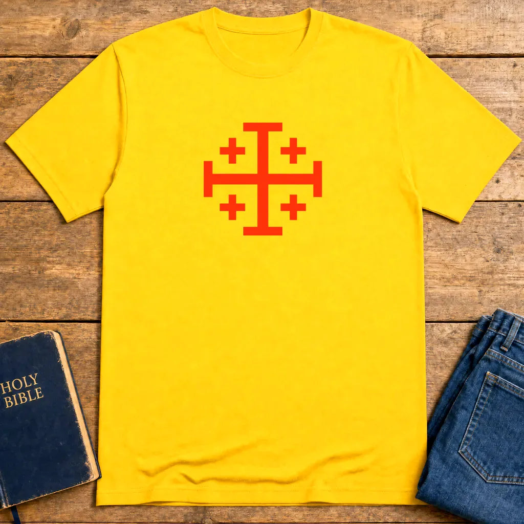 Bold Jerusalem Cross T-Shirt - Daisy