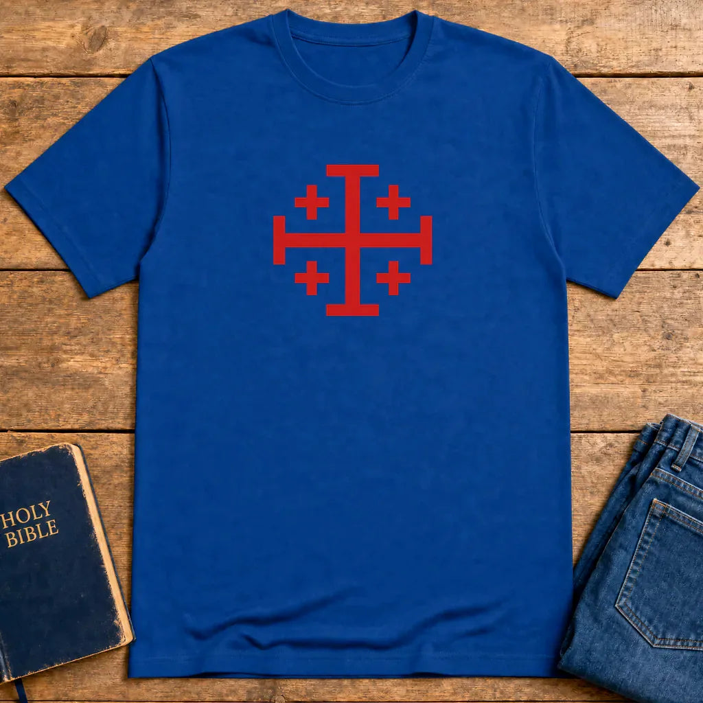 Bold Jerusalem Cross T-Shirt - Royal