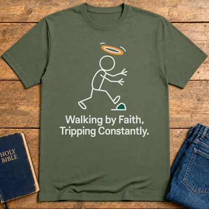 Walk by Faith T-Shirt - Military Green