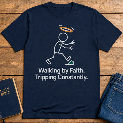 Walk by Faith T-Shirt - Navy