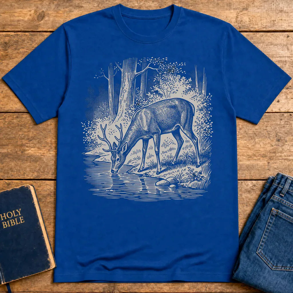 As the Deer Finds Peace T-Shirt - Royal