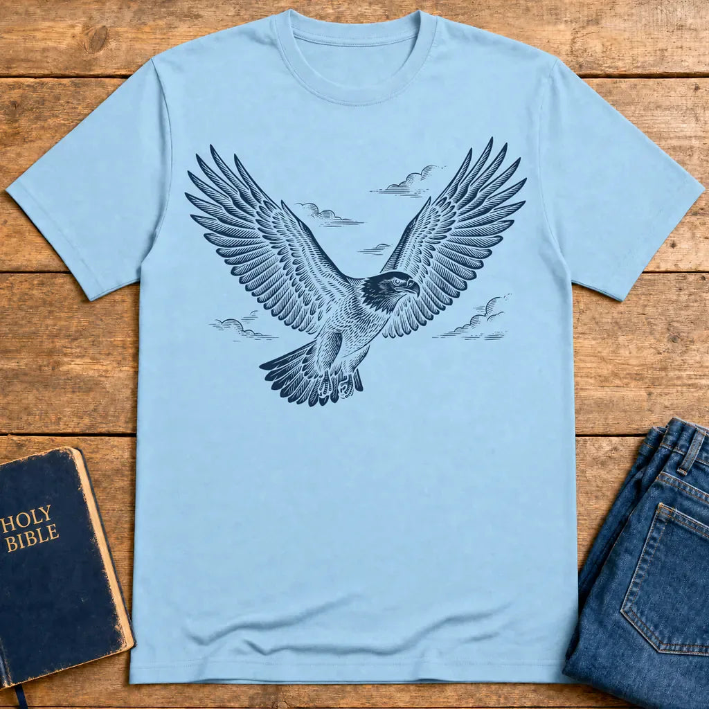 Soaring Eagle Strength T-Shirt - Light Blue