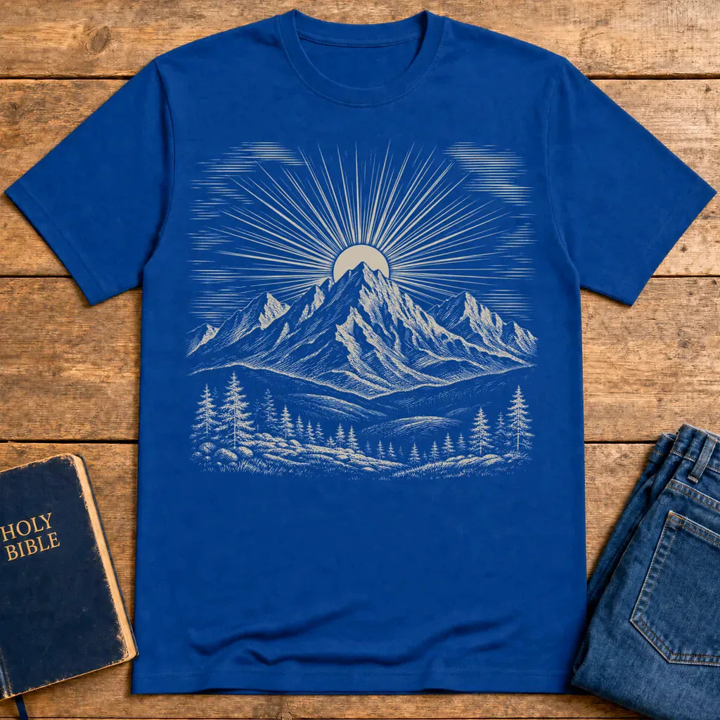 Radiant Mountain Sunrise T-Shirt - Royal