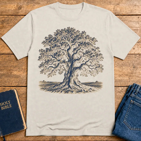 Mighty Oak of Faith T-Shirt - Ice Grey