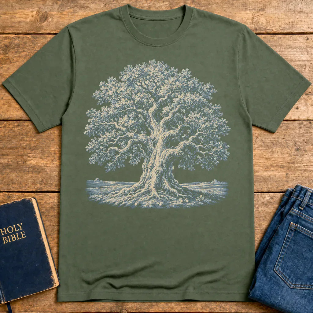 Mighty Oak of Faith T-Shirt - Military Green