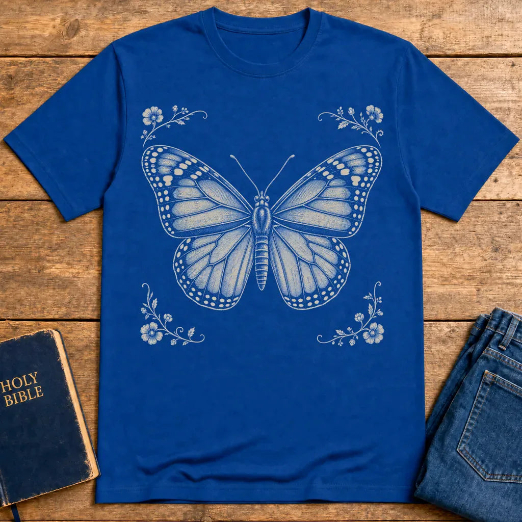 Golden Renewal Butterfly T-Shirt - Royal