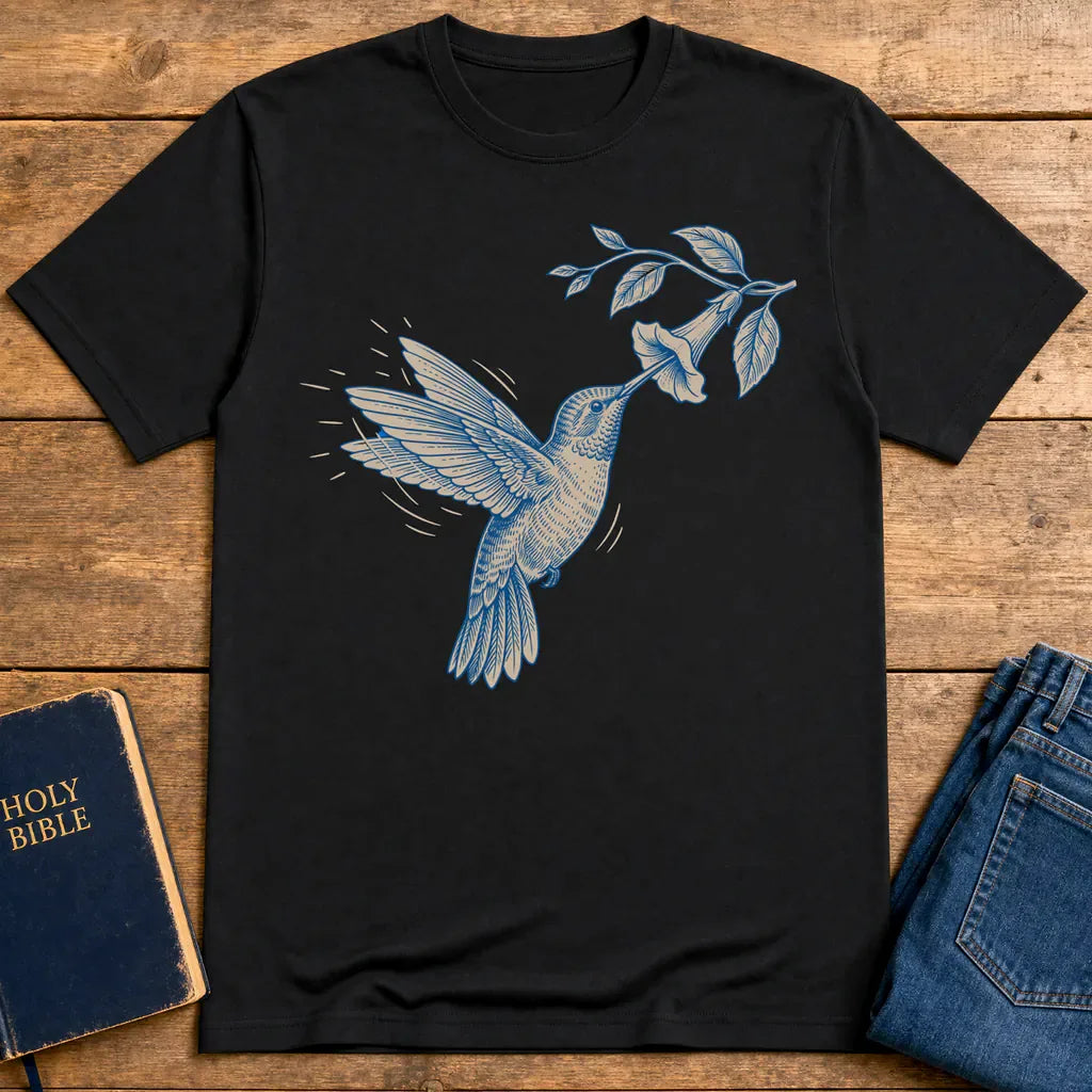 Graceful Hummingbird T-Shirt - Black
