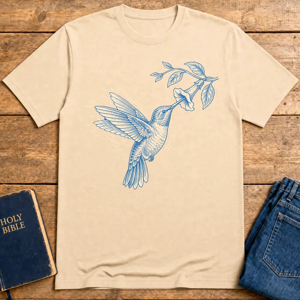 Graceful Hummingbird T-Shirt - Natural