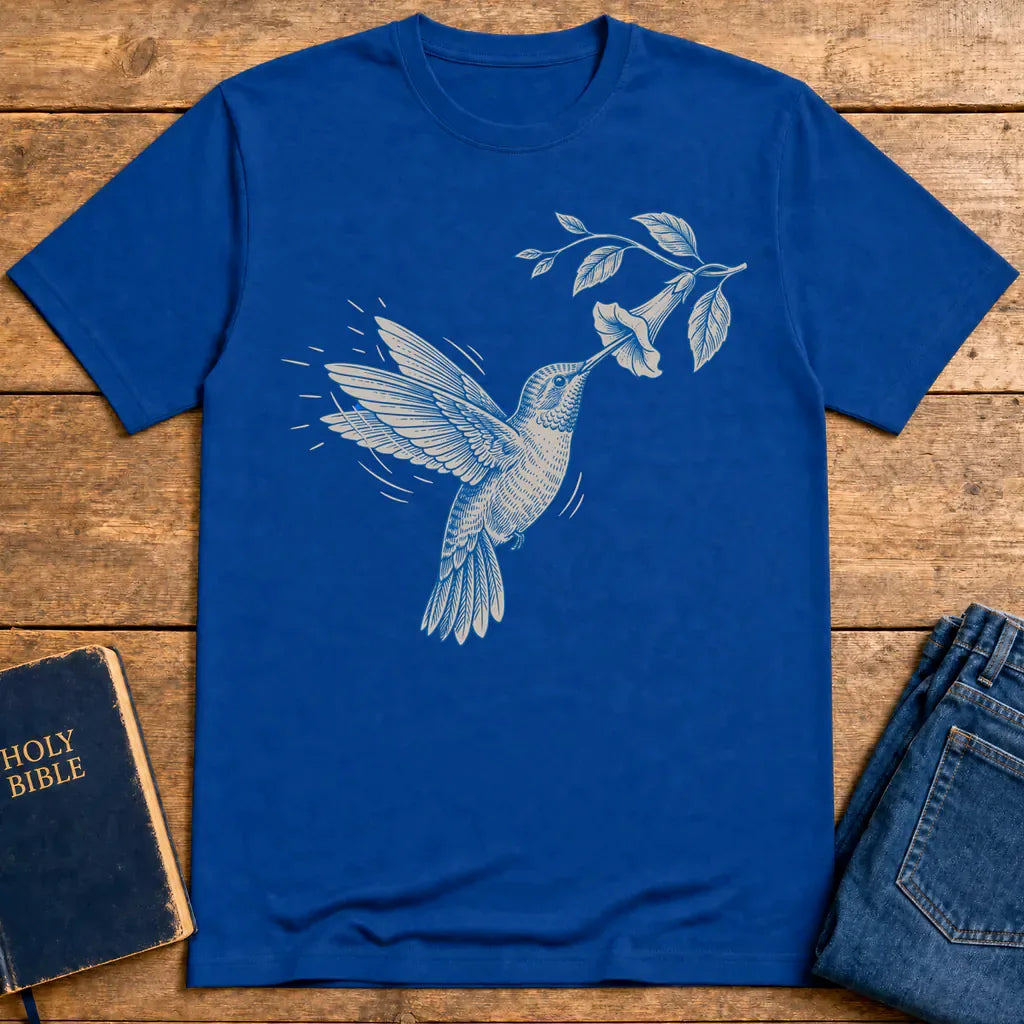 Graceful Hummingbird T-Shirt - Royal