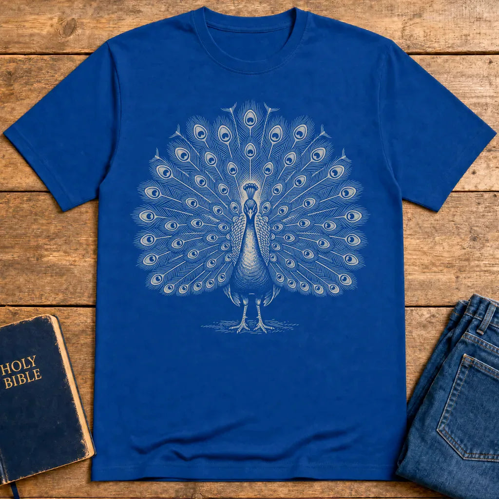 Majestic Glory Peacock T-Shirt - Royal