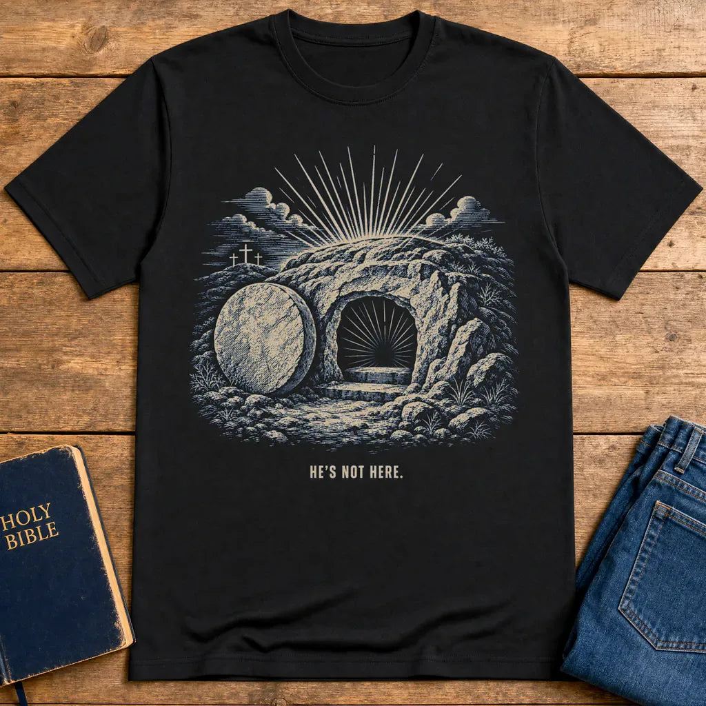 He’s Not Here Resurrection T-Shirt - Black