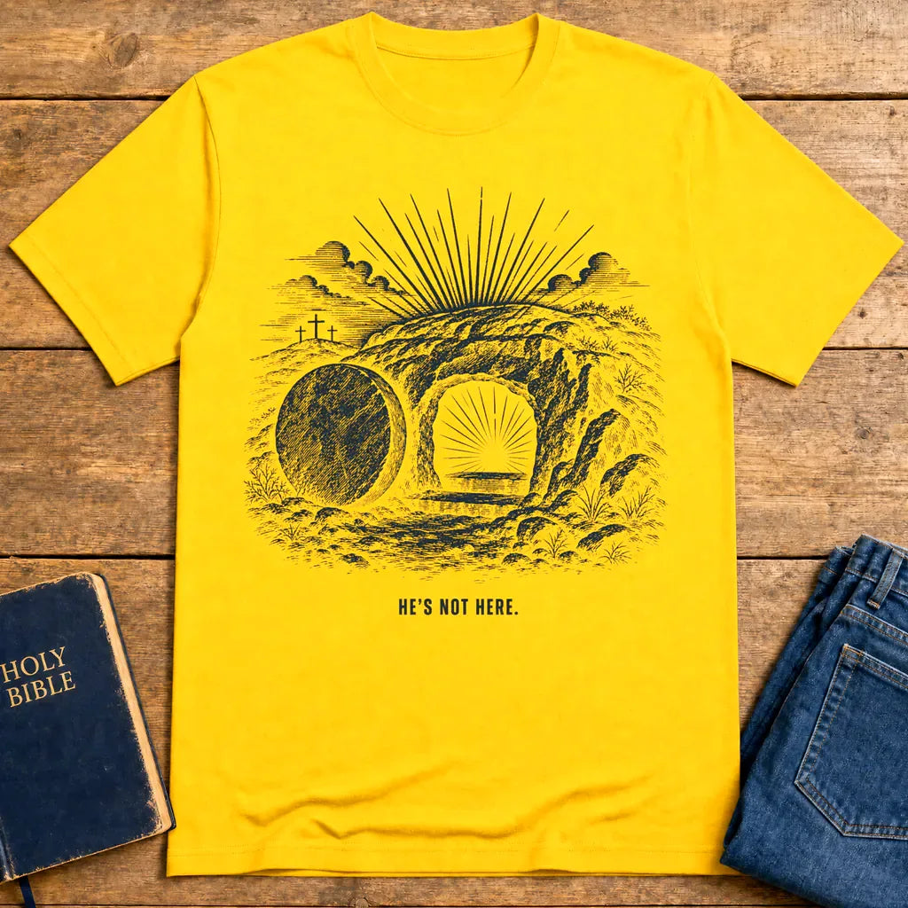 He’s Not Here Resurrection T-Shirt - Daisy