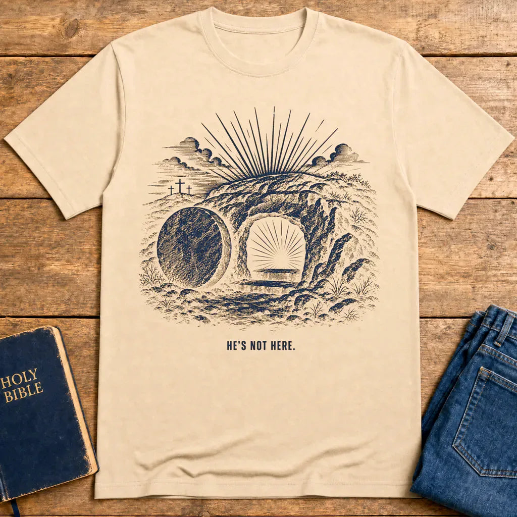 He’s Not Here Resurrection T-Shirt - Natural