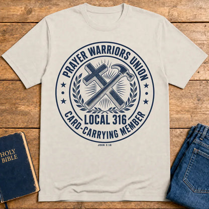 Prayer Warriors Union Local 316 T-Shirt - Ice Grey