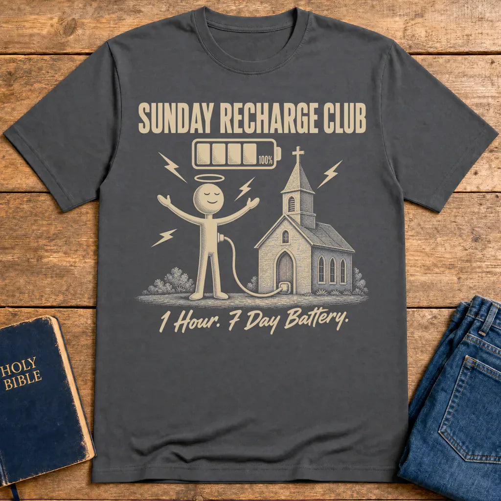 Sunday Recharge Club T-Shirt - Charcoal