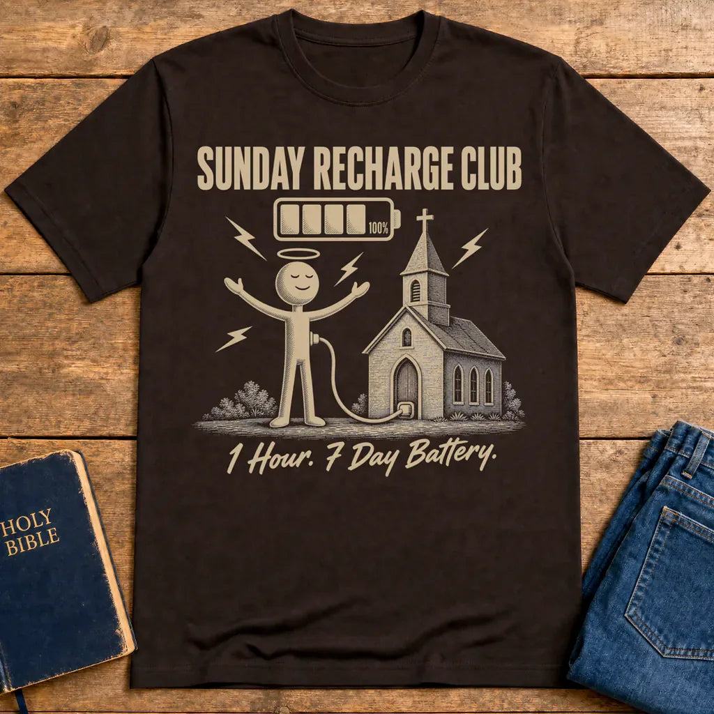 Sunday Recharge Club T-Shirt - Dark Chocolate
