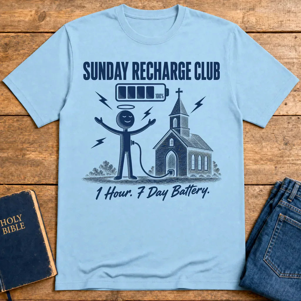 Sunday Recharge Club T-Shirt - Light Blue