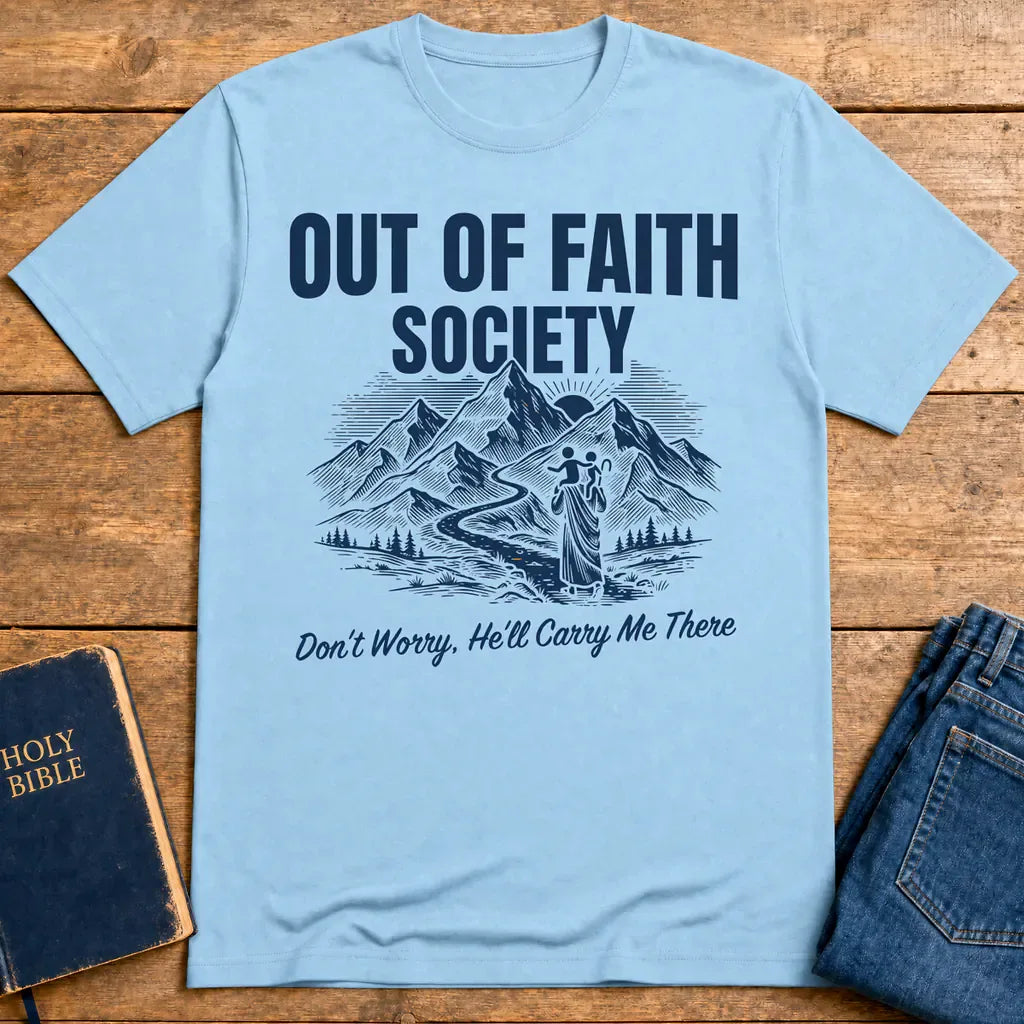 Out of Faith Society T-Shirt - Light Blue