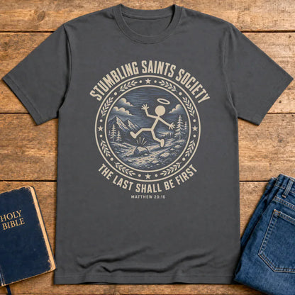 Stumbling Saints Society T-Shirt - Charcoal