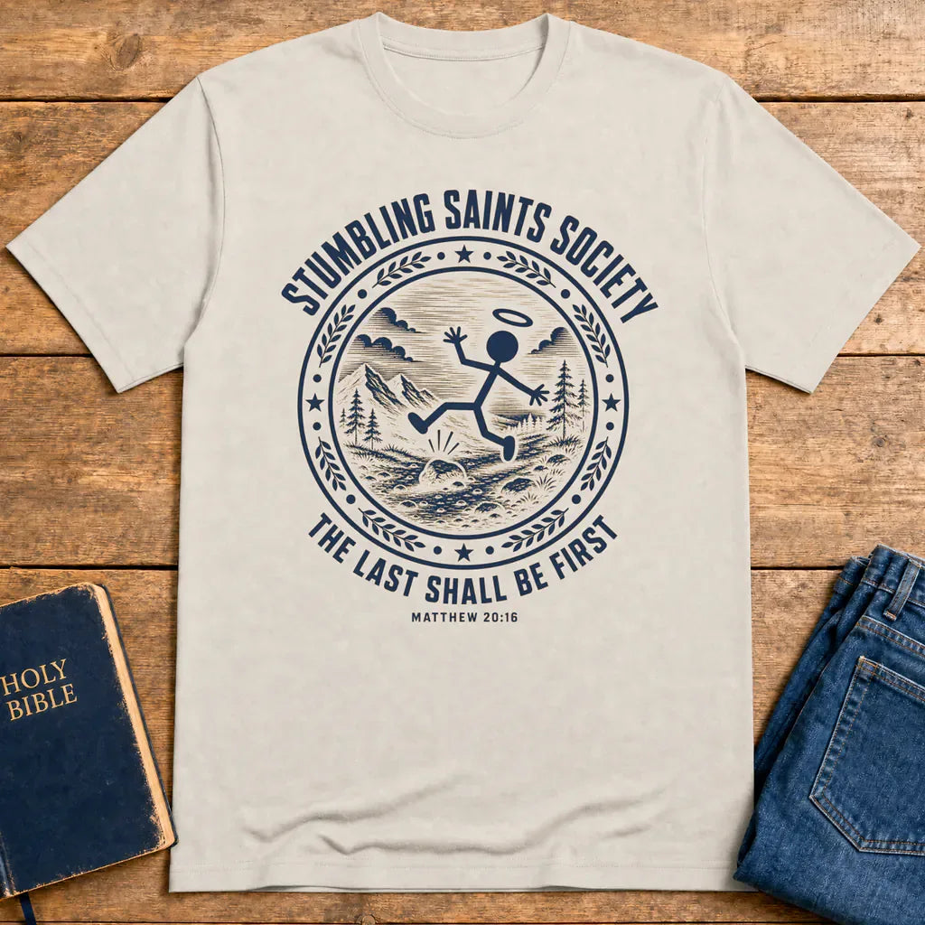 Stumbling Saints Society T-Shirt - Ice Grey
