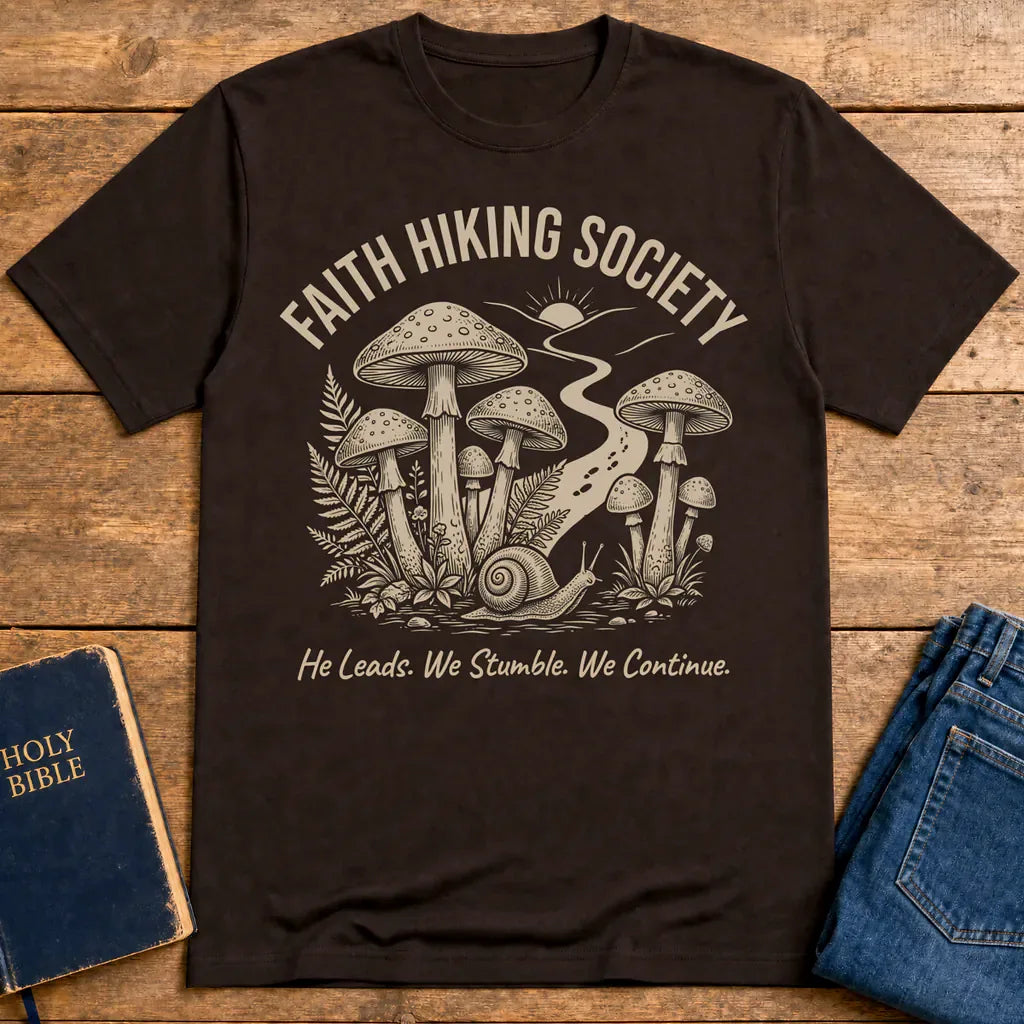 Faith Hiking Society T-Shirt - Dark Chocolate