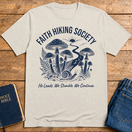 Faith Hiking Society T-Shirt - Ice Grey