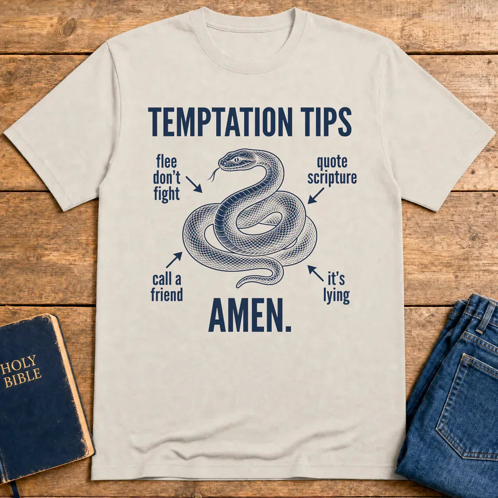 Temptation Tips Amen T-Shirt - Ice Grey