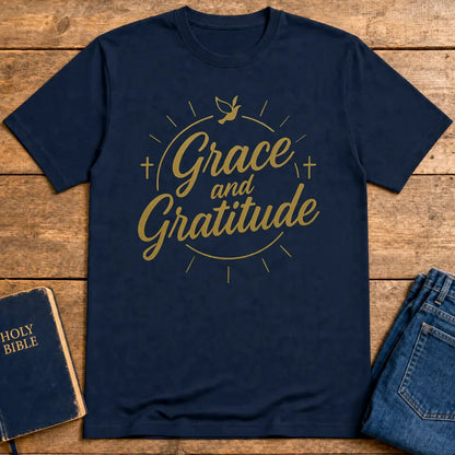 Grace and Gratitude T-Shirt - Navy