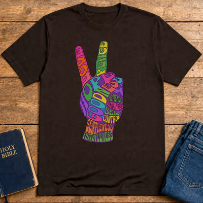 Fruit of the Spirit Peace Sign T-Shirt - Dark Chocolate