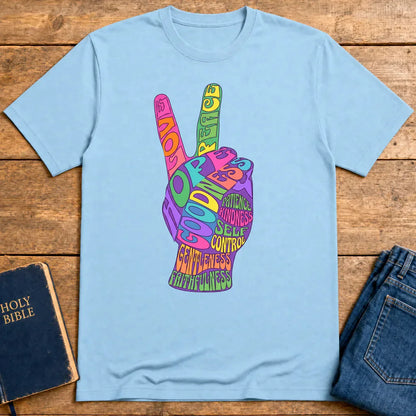 Fruit of the Spirit Peace Sign T-Shirt - Light Blue
