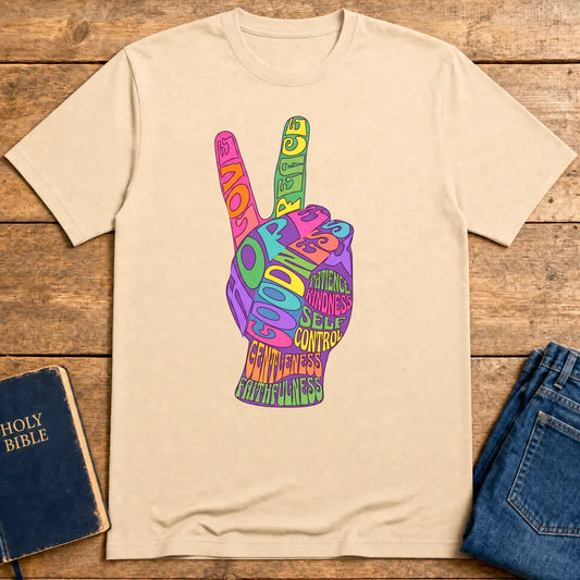 Fruit of the Spirit Peace Sign T-Shirt - Natural