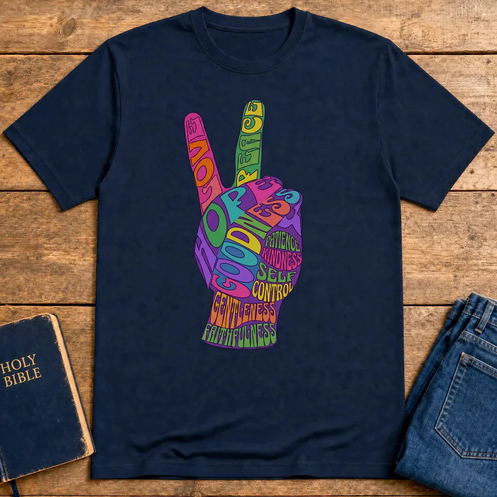 Fruit of the Spirit Peace Sign T-Shirt - Navy