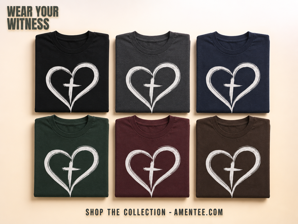 Cross in Heart T-Shirt_6color_grid