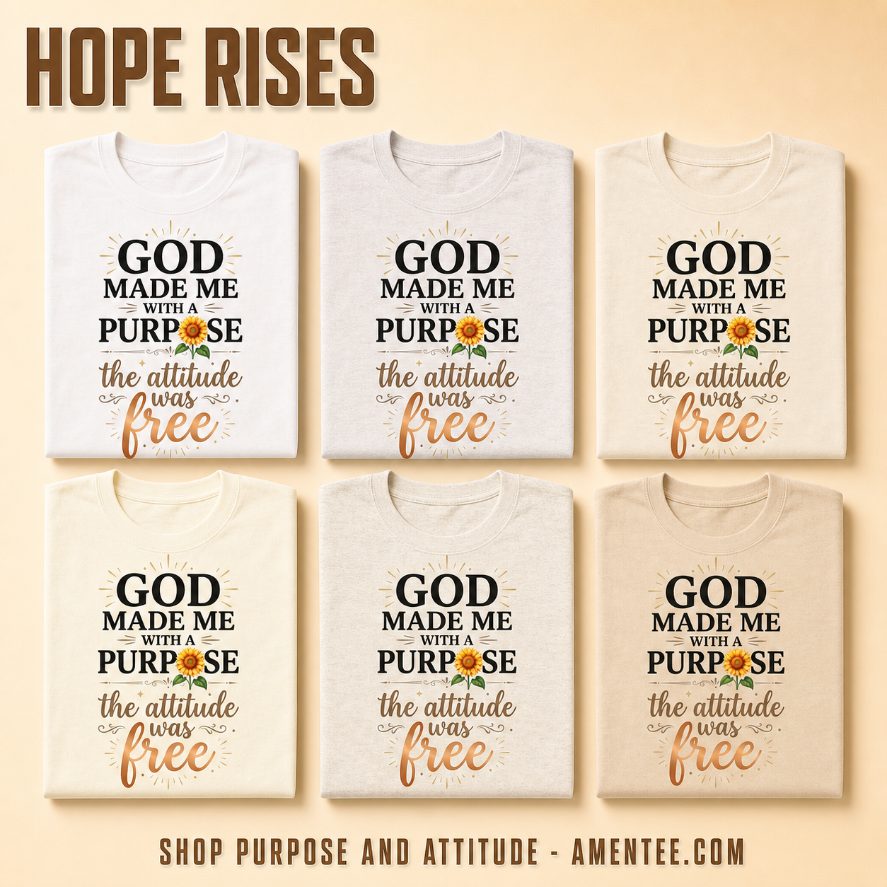 Purpose and Attitude T-Shirt_6color_grid