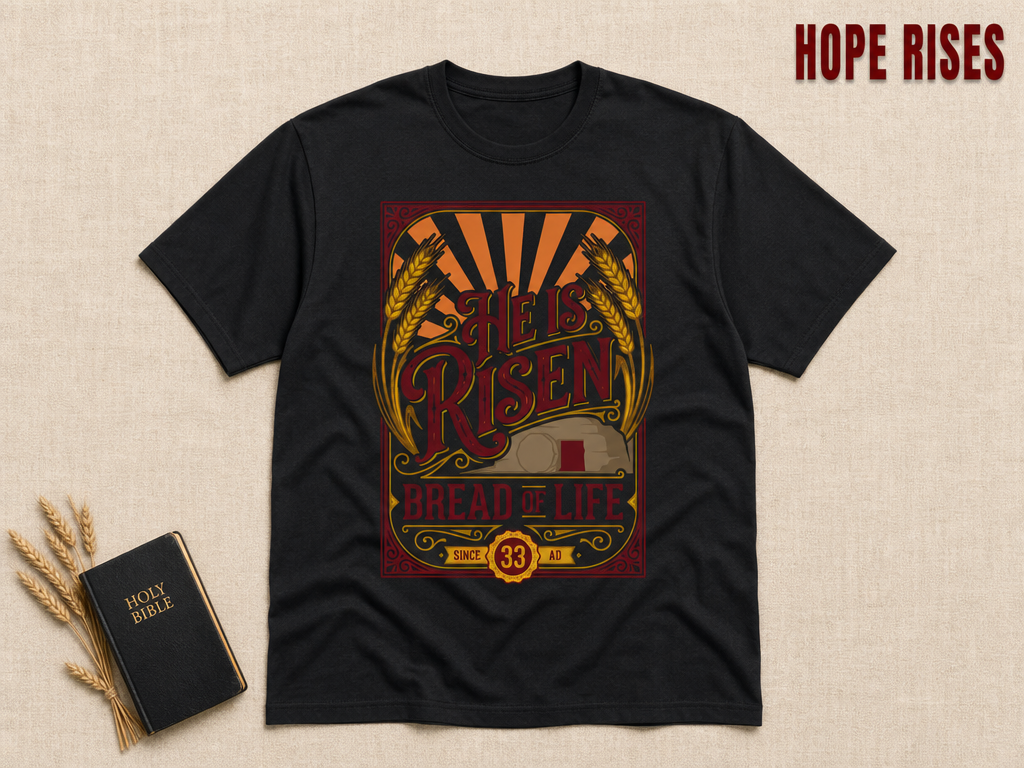 He Is Risen Bread of Life T-Shirt_min_flat