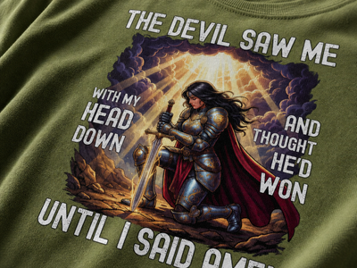 Warrior Prayer Victory T-Shirt_macro_detail