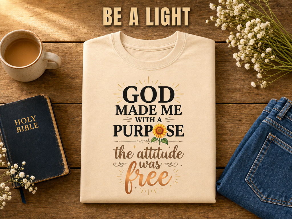 Purpose and Attitude T-Shirt_folded_flatlay