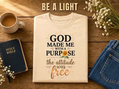 Purpose and Attitude T-Shirt_folded_flatlay